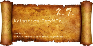 Krisztics Teréz névjegykártya