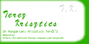 terez krisztics business card